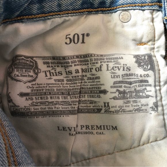 Levi’s 501 Distressed Jean Shorts Size 25 - Picture 7 of 12